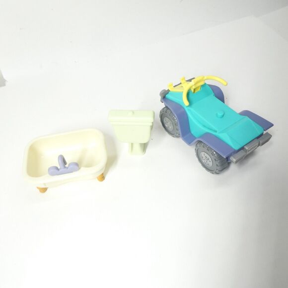 Bluey Lot - Beach Quad 4 Wheeler + Bathroom Tub  Toilet House Playset - Picture 4 of 6